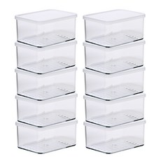 실리쿡 냉장고 정리용기 시스루 납작이 깊은 3호, 10개, 10개