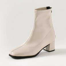 ChakanShoes 粗跟方頭後拉鍊襪靴 BSLTS4c206