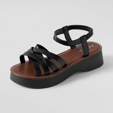 ChakanShoes 女款綁帶厚底涼鞋 SDLTR2g128, 250, 黑色