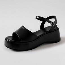 ChakanShoes 女款厚底坡跟綁帶涼鞋 SDLTR2g132, 245, 黑色