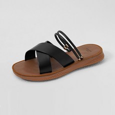 ChakanShoes 女款經典兩穿交叉繫帶舒適涼鞋 SDLTR2g818, 黑色, 230