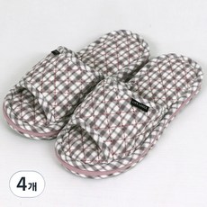 라이프란스 3중쿠션 층간소음 면 슬리퍼, 그레이, 4개