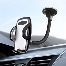 COSY 長頸吸盤式儀表板手機支架, 黑色, 1個