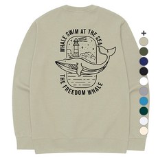 옥스타 남녀공용 등대 고래 특양면 맨투맨 3SSP019