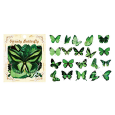 푸트로랩 나비 시리즈 핸드북 다꾸 스티커 20종 x 2p 세트, 녹색눈 나비, 1세트