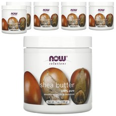 NOW Solutions 純乳木果油膏 100%純淨 滋潤保濕 7盎司, 198g, 6罐