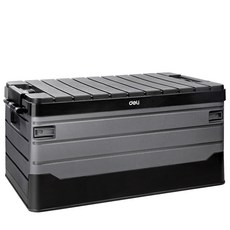 deLi 得力 工具 便攜式塑膠多用途折疊60L儲物工具收納箱 黑灰色 EDL884160, 1個