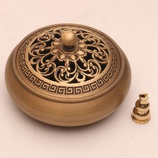 Lizjainey 銅製香座 09 黃金蓮花 扁平香爐, 單一顏色