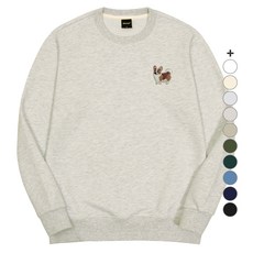 okstar 男女通用 Smiley 威爾斯柯基犬刺繡 特殊雙面布料 運動衫 4SSP029