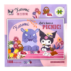 HUNDRED PICTURES 百耘圖 Kuromi 酷洛米 復古野餐拼圖 108片 Set, Kuromi 酷洛米 復古野餐, 1盒