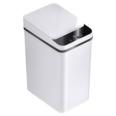 FJ 簡約窄邊智能感應垃圾桶 12L, 白色, 1個