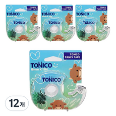 Tonico 鐵製膠帶台 辦公用手持式花式膠帶 18mm X 15M 半透明 Kau, 12個