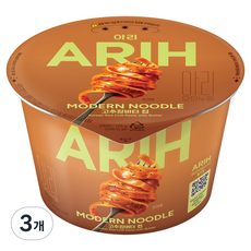 팔도 아리 모던누들 고추장버터컵 125g, 3개