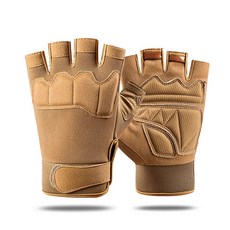 摩托車半指手套 雙手套裝 K型, 棕色