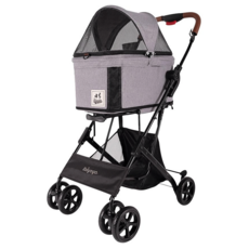 ibiyaya 依比呀呀 小速提分離式寵物推車, 岩灰色, 1台