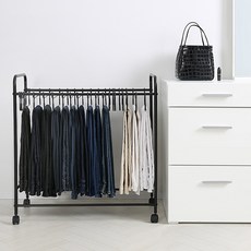 HOME&HOUSE 推車式收納褲架, 黑色的, 1個