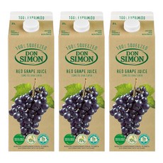 돈시몬 생과일 착즙 100% 적포도주스, 2L, 3개
