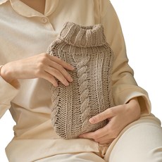 HEALING FACTORY 充電式針織口袋熱水袋 OR-50W1, 米色