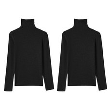 티에스에이치 여성용 데일리 골지 목폴라 티셔츠 2p