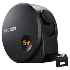 deLi 得力 家用系列 高精密碳鋼防滑捲尺 黑色 5m EHT8519, 1個