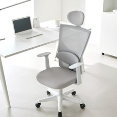 체어스코 네이처 사무용 컴퓨터 의자 허리받침세트, 그레이