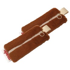 Popofancy 柔軟人造毛筆袋, 棕色, 2個