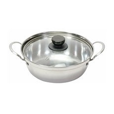 PEARL LIFE 珍珠金屬 桌上型鍋 HC-43 玻璃蓋款, 22cm, 銀色, 1個