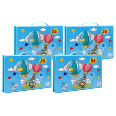 JAR 嚴選 水彩畫筆86件套裝禮盒 藍色 4盒 (兒童繪畫組 美術用品)