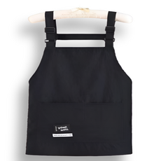 Yomopic簡約背帶口袋防水圍裙 短, 1個, 黑色