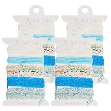 KAWAGUCHI迷你編織器用線 多彩手工藝線材 DIY編織配件, TK15-433, 4入