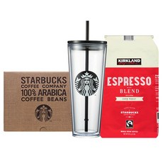 스타벅스 블랙 사이렌 콜드컵 710ml + 커클랜드 시그니처 에스프레소 1.13kg 선물세트, 블랙 사이렌 콜드컵 710ml + 시그니처 에스프레소 1.13kg, 1세트
