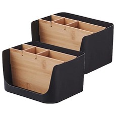 isona 愛收納 日式U型桌面收納盒 18 x 13 x 10cm, 黑色, 2個