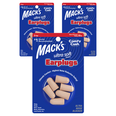 MACK'S 柔軟泡棉超柔軟防噪音耳塞 6入, 3副, 3個