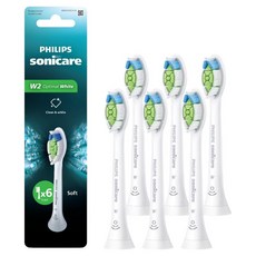 소닉케어 W 옵티멀 화이트 칫솔모 화이트 6p, HX6066/14, 1개