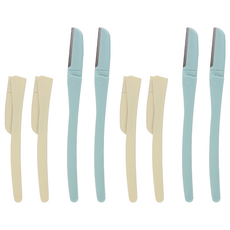 NIKKEN 折疊式修眉刀 2入, 黃色, 天藍色, 4套