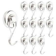DOSell 360度旋轉式磁鐵掛鉤 20mm, 銀色, 12個
