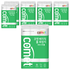 코멧 베이직 2겹 롤화장지 40m, 30개입, 6개