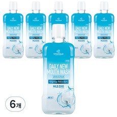 비타할로 데일리뉴 마우스워시 마일드 제로, 800ml, 6개