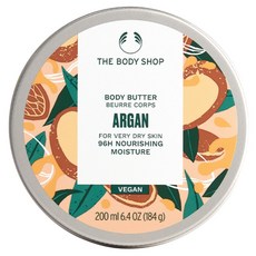 THE BODY SHOP 美體小舖 摩洛哥堅果油身體滋養霜 96H滋養保濕 純素, 200ml, 1罐