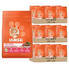 IAMS 愛慕思 健康優活 成貓營養配方乾糧, 鮪魚 + 鮭魚口味, 1kg, 18袋
