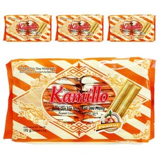 Kamillo 卡米諾脆捲-花生口味192g*4入, 酥脆花生奶油夾心餅乾, 獨立包裝分享, 辦公室零食推薦, 192g