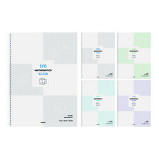 PENPIA 3000彈簧6分隔數學筆記本, 隨機出貨, 5個
