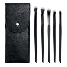 DS 便攜式粉彩化妝包刷具5件組, 1個, 黑色