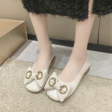 풋온 아브슈 리본 포인트 데일리 플랫슈즈