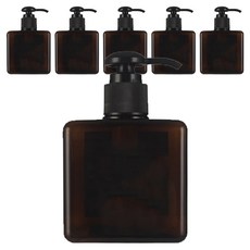 浴室按壓式方角分裝瓶 250ml, 棕色（容器）, 6個