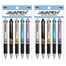 JAVAPEN Jet 4+1M 多功能筆 0.7mm 5種, 金屬金, 金屬紫, 金屬薄荷綠, 金屬銀, 金屬黑, 2套