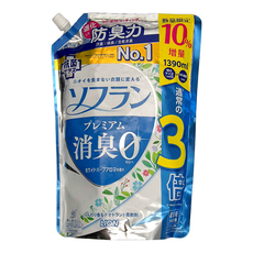 LION 獅王 Soflan 香氛柔軟精 增量版 白草薰香, 1.39L, 1包