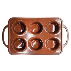 不銹鋼框架矽膠模具 6孔瑪芬烤盤, 1個