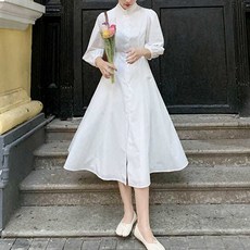 페이퍼먼츠 청순 A라인 롱 셔츠 원피스 00880