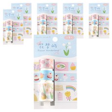 德德小品集 白日夢想家紙膠帶 15mm x 2m 2卷 + 30mm x 2m 1卷, 花夢嶼72722, 6個